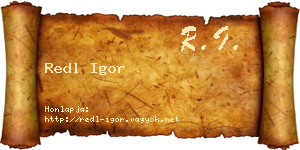 Redl Igor névjegykártya